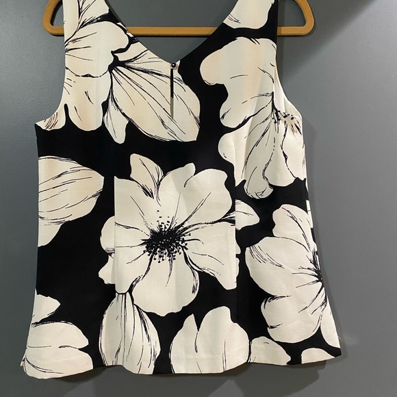 CAbi Tops - Talbots Black and Cream Floral Blouse